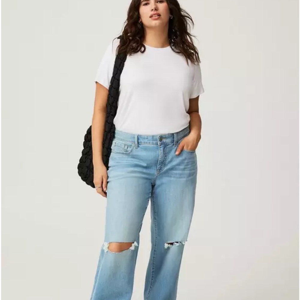 Torrid Light Blue Distressed Flare Jeans NWT